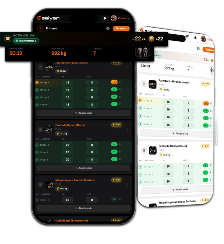Saiyan en ordenador y móvil: registro de entrenos, estadísticas y gamificación
